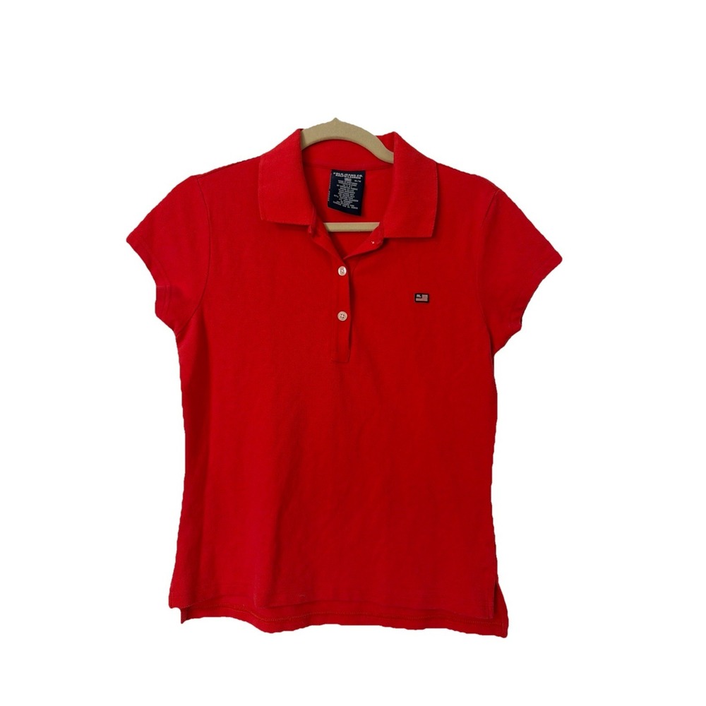 Vtg Y2K Polo Sport Jeans Ralph Lauren Women's Size M Red Shirt RL Flag 4th July